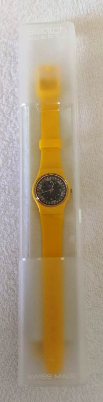 Swatch Uhren: Swatch Lady -YELLOW RACER LJ100 - – Neu und originalverpackt aus Zürich von 1-2-3 2