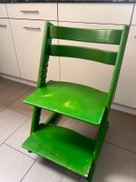 Tripp Trapp Stokke Hochstuhl gebraucht grün angemalt 2014