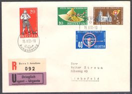 1955, 320-323, Serie auf illustriertem R/U-FDC (13616)