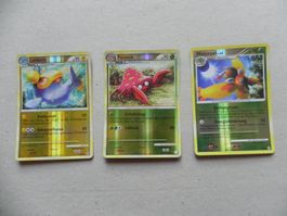 3 Pokémon Sammelkarten 2010 Text Deutsch je 90 KP glänzend
