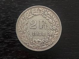 1 x 2 Franken Schweiz 1944 – zirkuliert