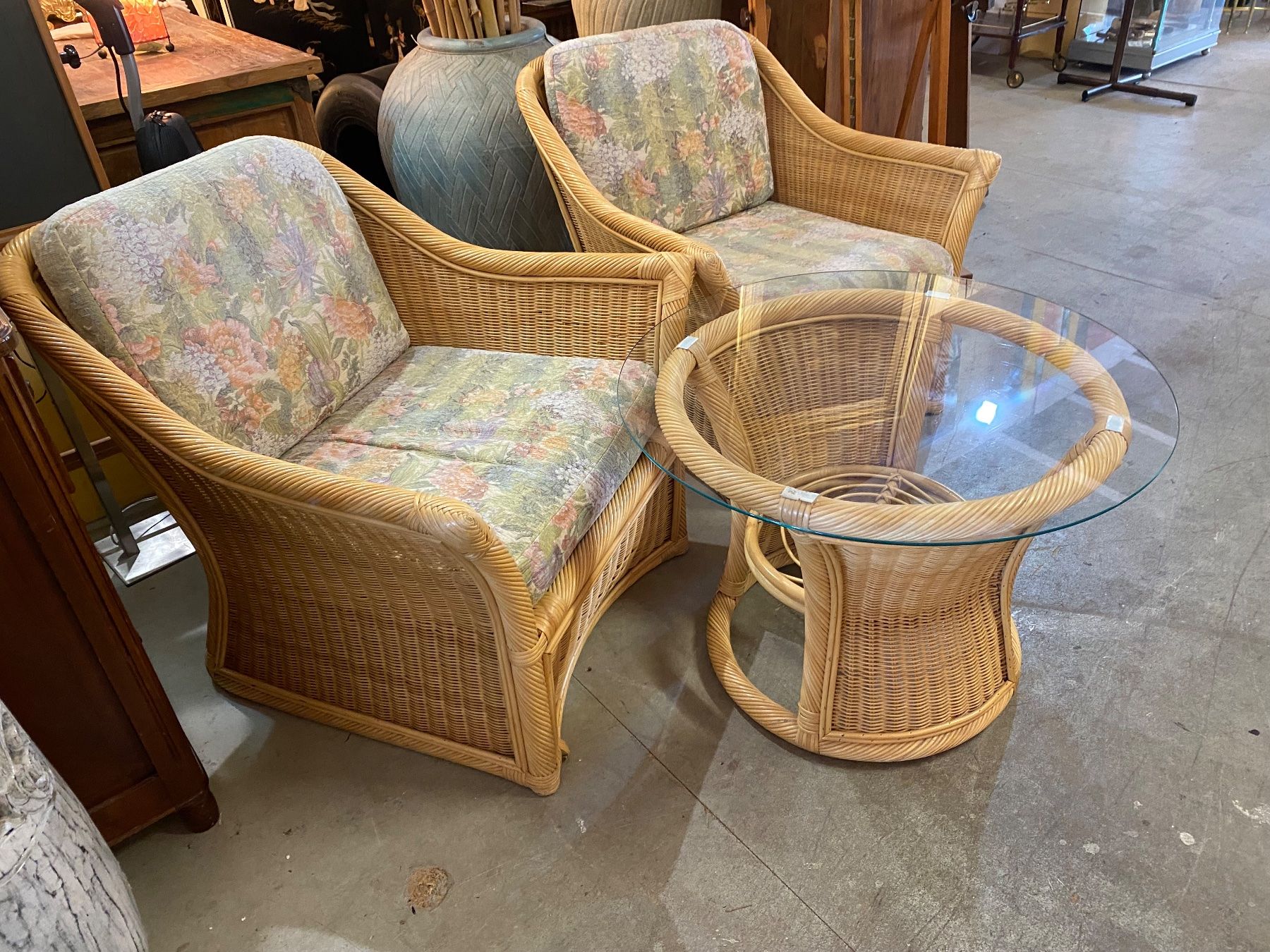 Set di tavolo e panche: Vintage Rattan Lounge Set, 2 Sessel & Tisch – Usato da Ballwil venduto da ClassicGallery 4
