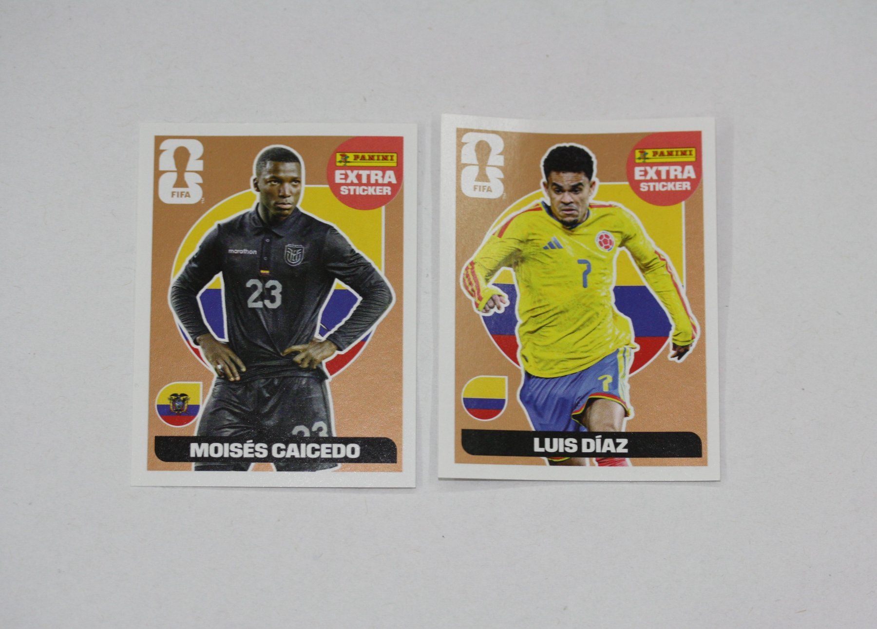 Panini Carte collezionabili: 2 Panini Extrasticker, Moisès Caicedo und Luiz Diaz – Nuovo (secondo la descrizione) da Chur venduto da Invinoveritas