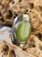 Vintage Ring mit grünem Stein, Sommer Schmuck