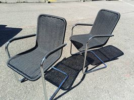 2 Stühle,Tecta h2e freischwinger geflecht.2er set