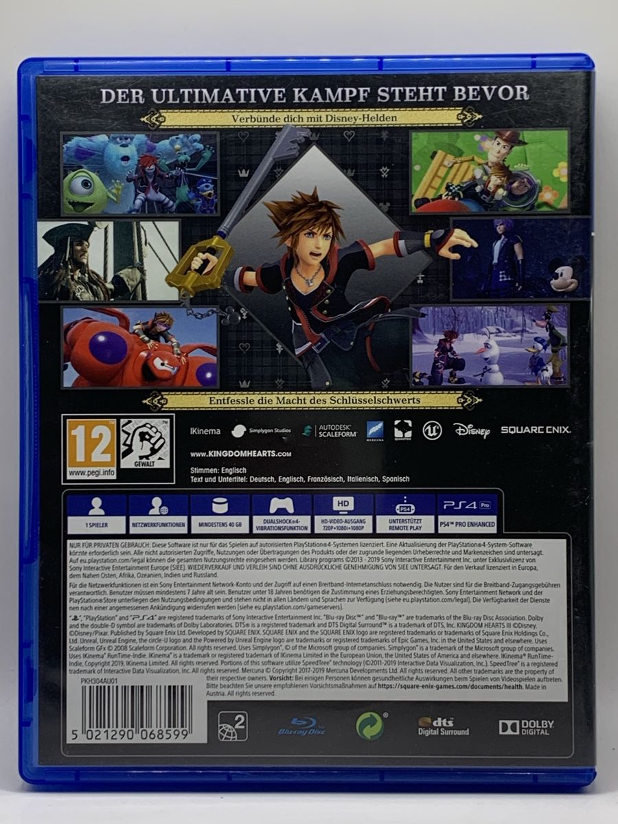 Sony Giochi: Kingdom Hearts III - PS4 – Usato da Ostermundigen venduto da RG-Collector 1