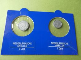 NIederländisch-Antillen, Set 2 alte unzirkulierte Münzen