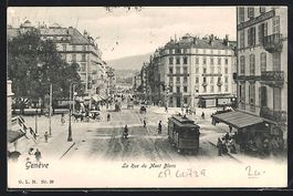 Genève, La rue du Mont Blanc, Strassenb