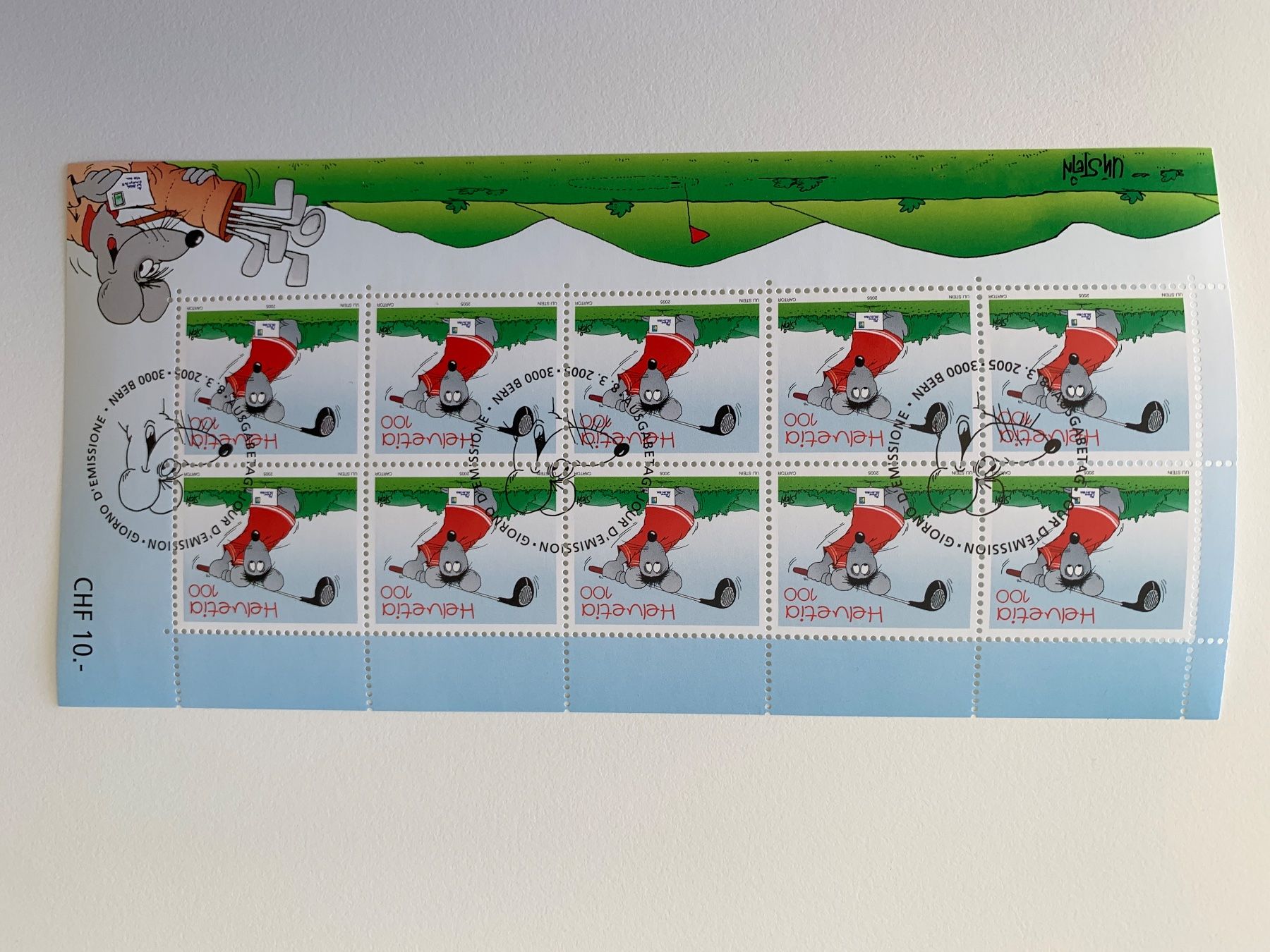 Alle Briefmarken: 2005 Sondermarken Comics Uli Stein Kleinbogen ET-gestempelt. – Gebraucht aus Willisau von Repfuesch 1