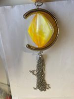 Collier pendentif vintage chic - Jaune et argenté ✨