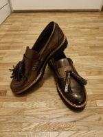 Damen-Loafers Pertini Leder bronzefarben
