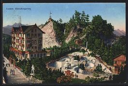 Luzern, Gletschergarten mit Weg hinauf z