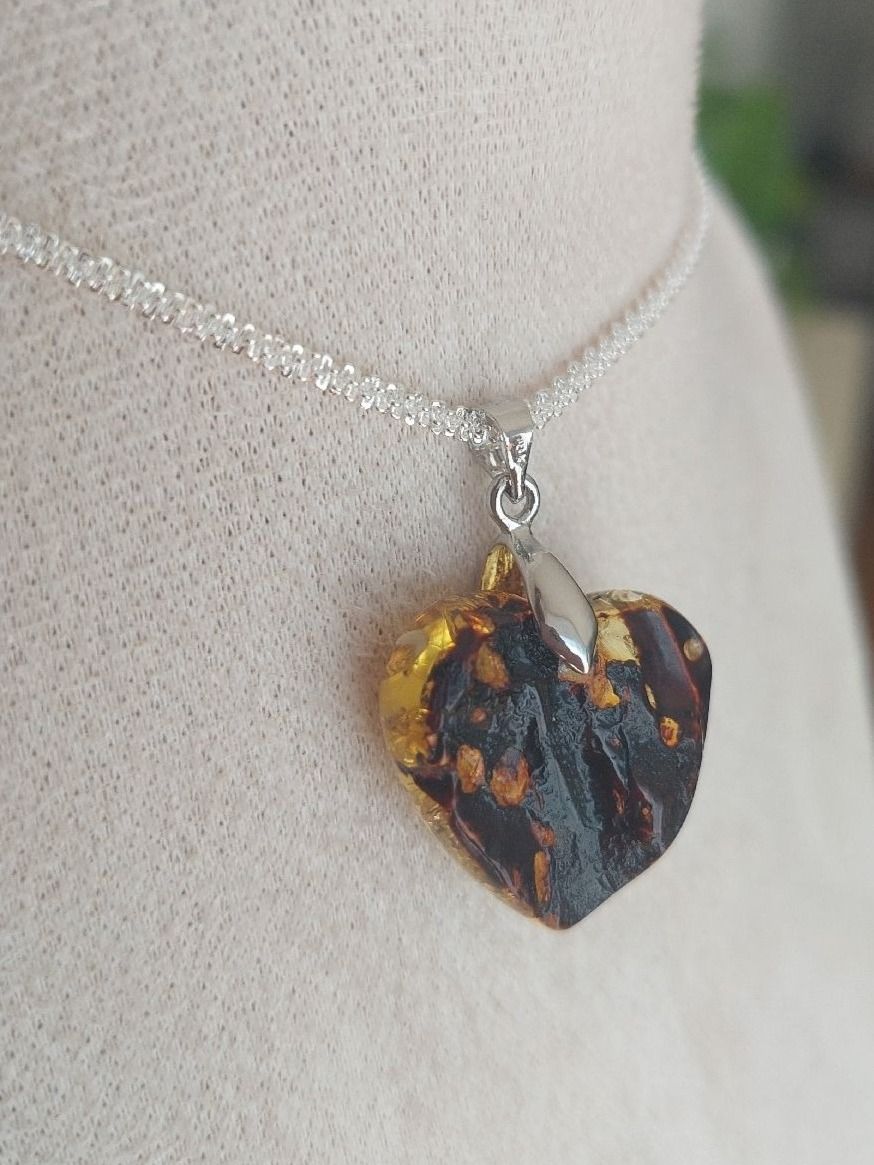 Mineralien & Heilsteine: 💚 Grüner Bernstein Herz Anhänger ✨ – Neu (gemäss Beschreibung) aus St. Gallen von Ammora 6