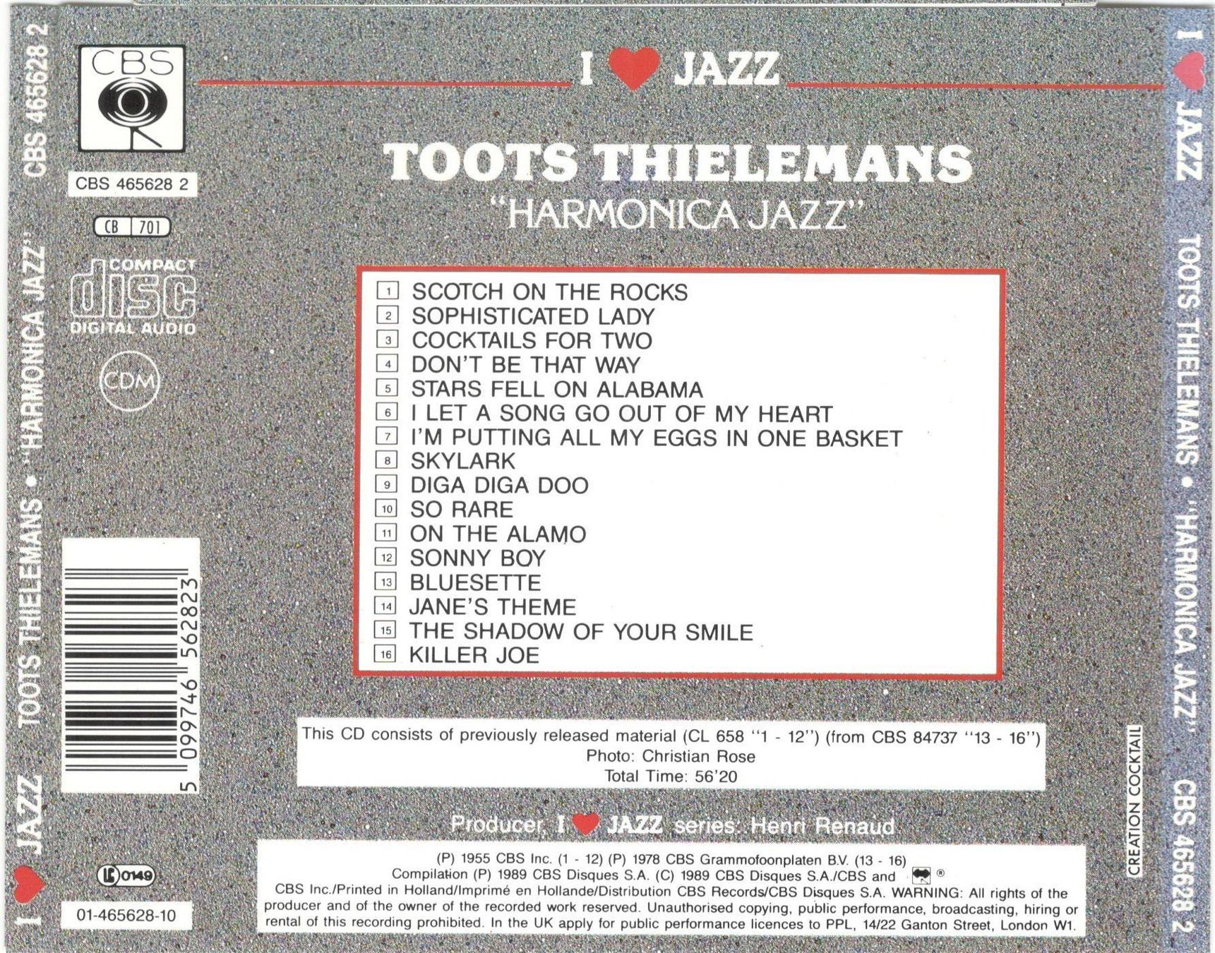 CD: Toots Thielemans CD Harmonica Jazz – Usato da St. Margarethen TG venduto da Smiley-Face 1