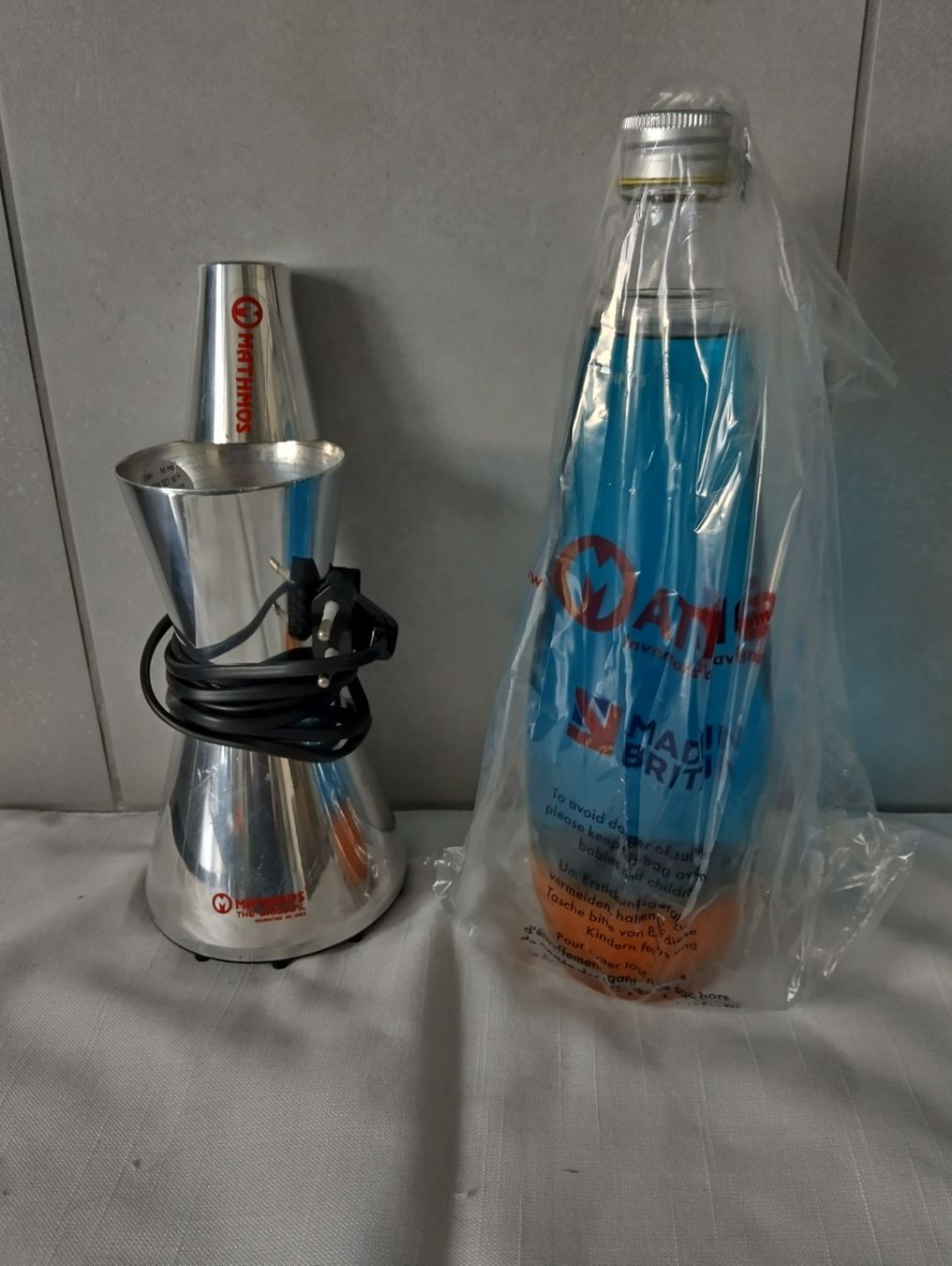 Mathmos Lampen: Mathmos Astrobaby Lavalampe Silber Blau/Orange Lava Lampe – Gebraucht aus Beringen von Arven86 2