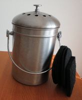 Kompostbehälter 3 L, Edelstahl, mit integriertem Kohlefilter
