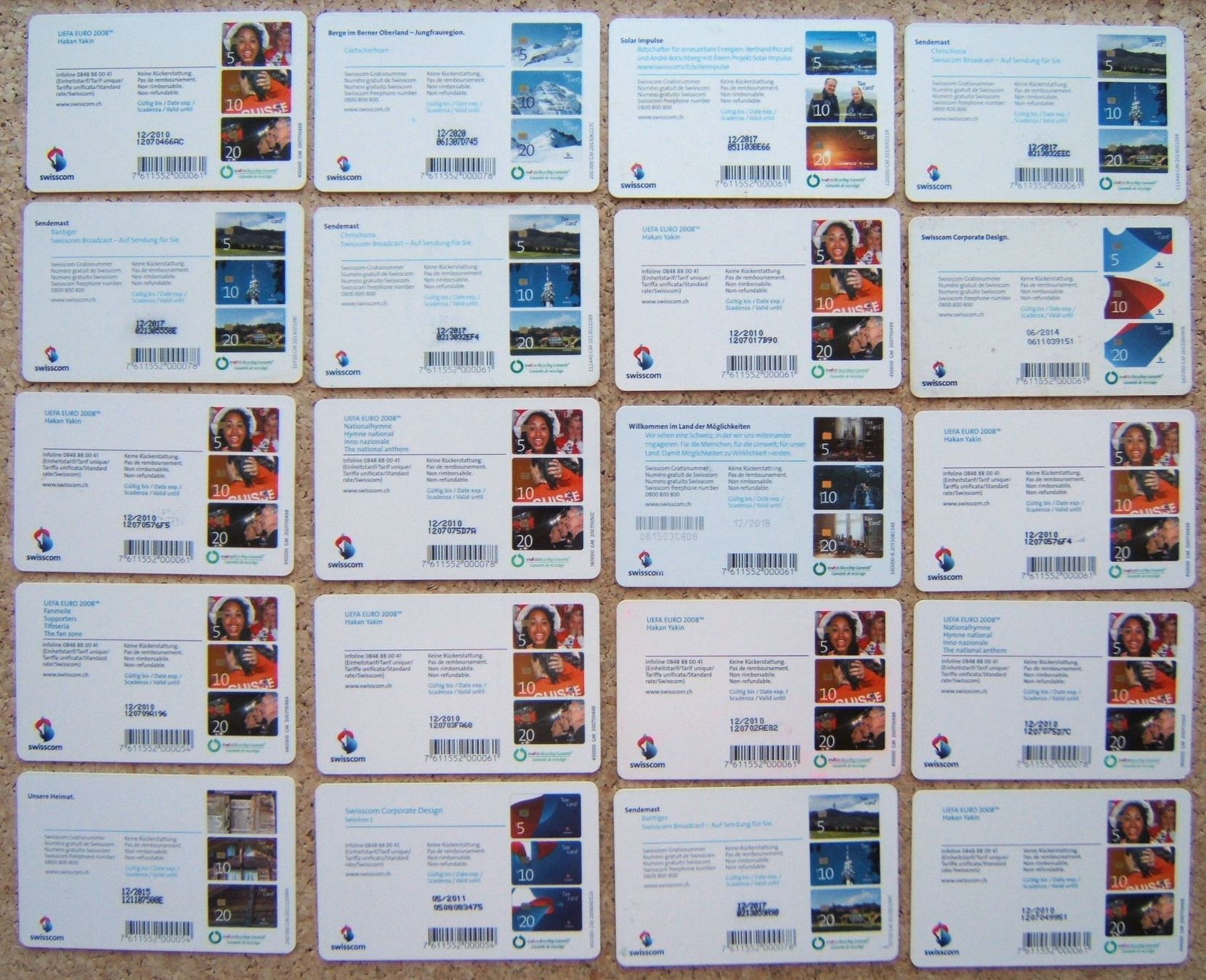 Swisscom Schede telefoniche: 20 TAX CARDS SWISSCOM (E) – Usato da Brunnen venduto da Nonne04 1