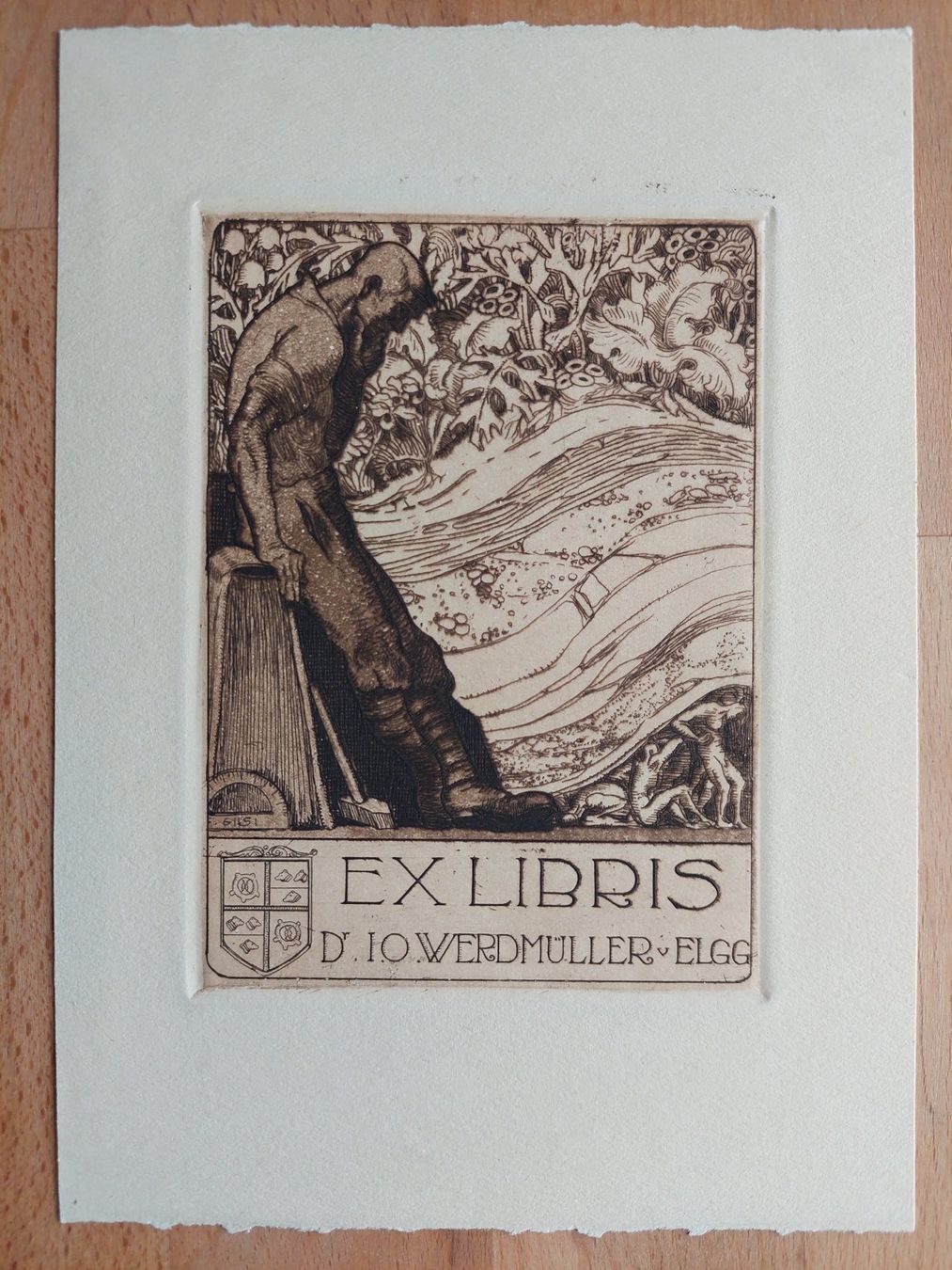 Dipinti: Exlibris Fritz Gilsi - Original Radierung – Usato da Obfelden venduto da Exlibris-Art 1