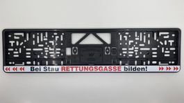 CH- & EU-Kennzeichenhalter (hinten) 'Rettungsgasse bilden'