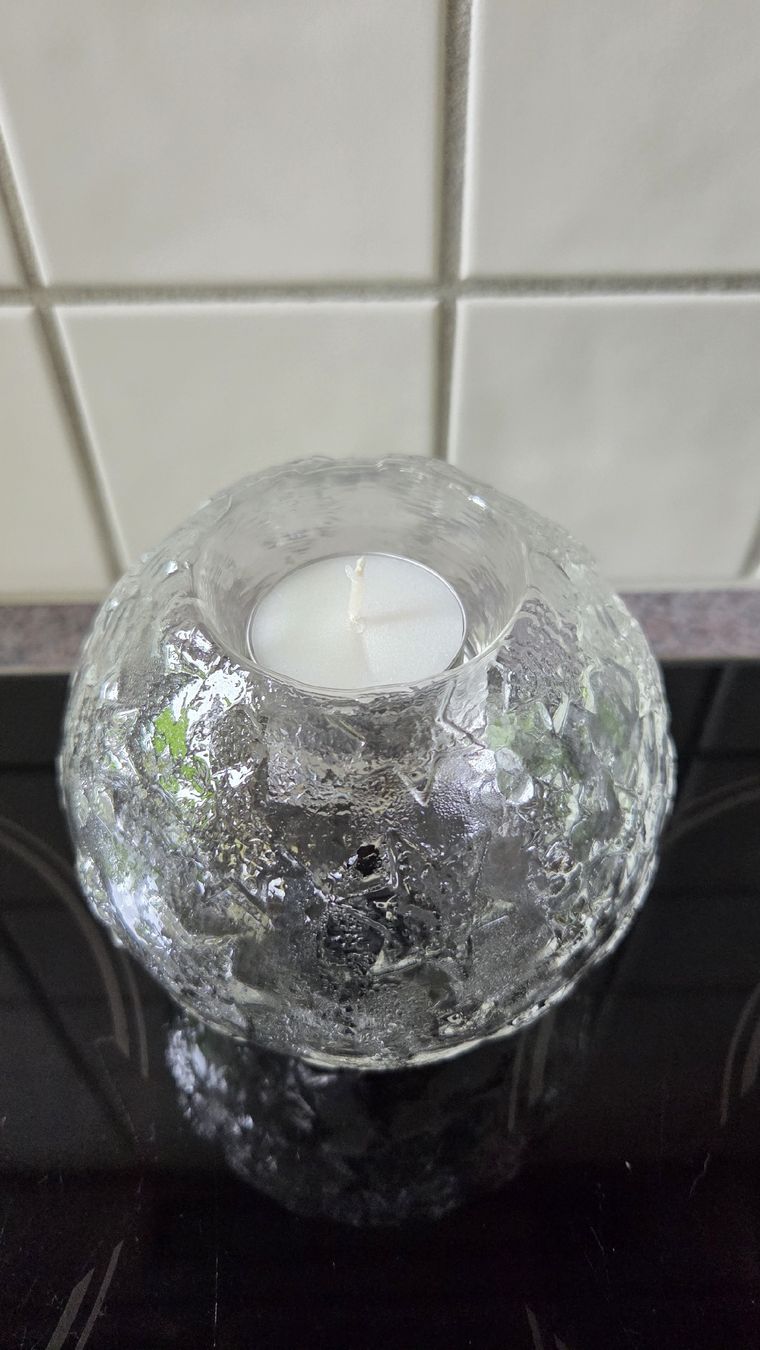 Kerzenständer: Teelichthalter Kugel aus Glas – Gebraucht aus Hallwil von engebuehl