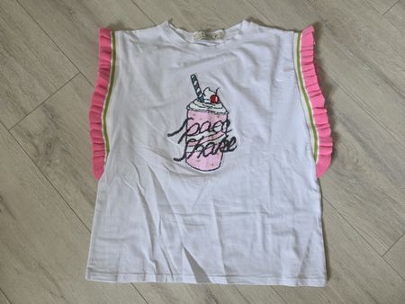 T-Shirt mit Glitzer-Milchshake Motiv Gr. M  Sommerlich fr