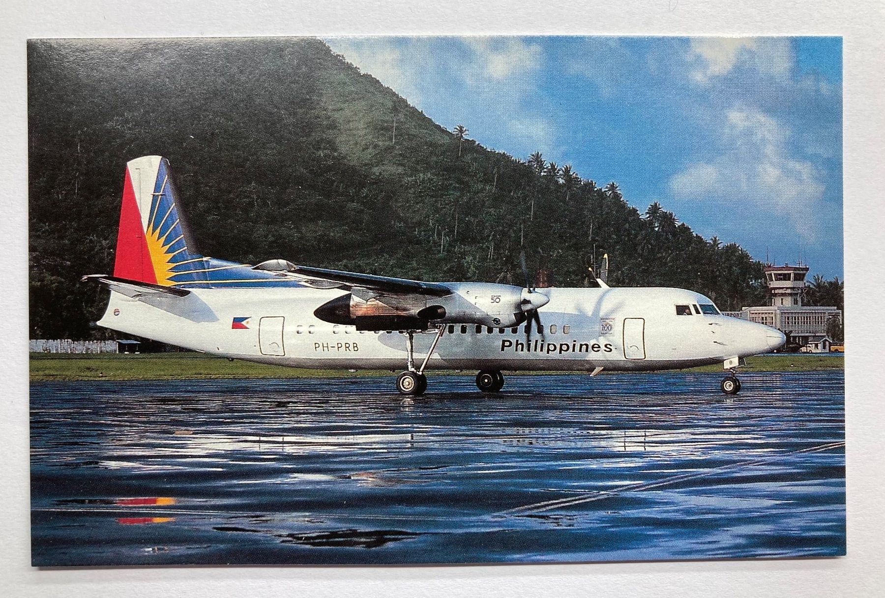 Cartoline postali: Postcard Fokker 50 Philippines – Usato da Lugano venduto da sel_x7bg