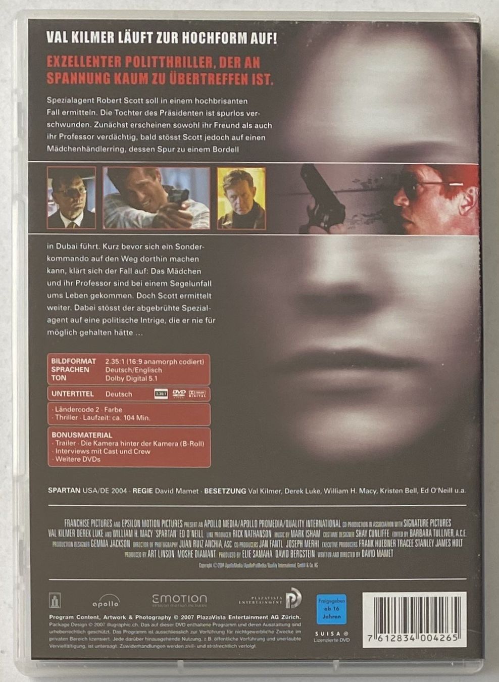 Tutti i DVDs: Spartan – Usato da Flums venduto da Asquillo 1