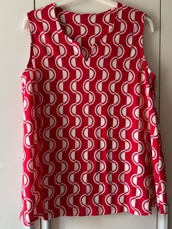 Débardeur rouge motif vagues état neuf