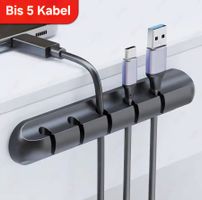 Halter für 5 Kabel (selbstklebend) USB cable organizer black