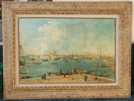 Gemälde Lithographie Ansicht von Venedig Bacino di San Marco