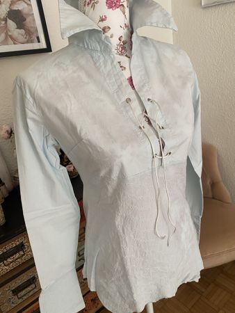 Schöne neue Baumwoll Bluse Shirt hellblau mezzo Gr S