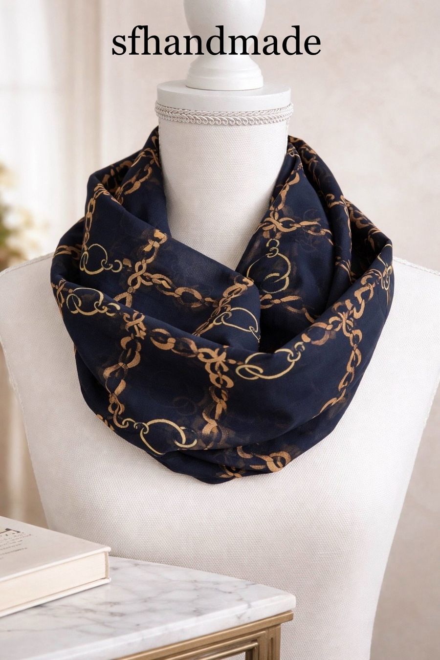 Foulard & Sciarpe: *Navy-Luxe* Chiffon-Loop - sfhandmade – Nuovo (secondo la descrizione) da Baar venduto da sfhandmade