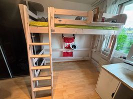 Hochbett Massivholz 90x200 cm