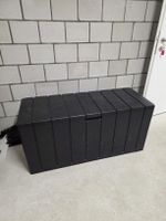 Truhe schwarz Kunststoff Aufbewahrungsbox Outdoor Loungebox