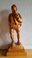 Handgeschnitzte Holzfigur Bauer mit Pfeife – Vintage