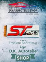 Ford ST Line Emblem Schriftzug Logo Rot/Chrom aus Metall Neu