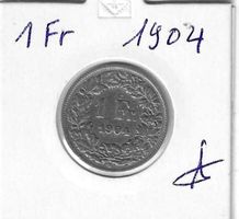 Monnaie Suisse: 1 Fr 1904