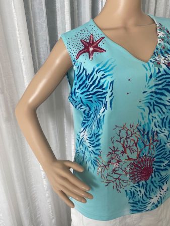 perfekter Auftritt - seltenes Träger-Shirt, blau, 48