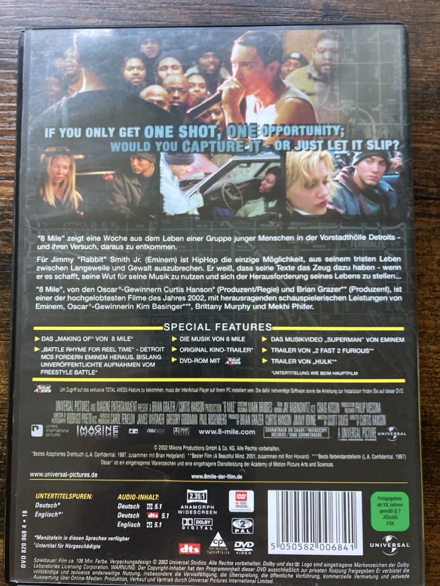 Tutti i DVDs: 8 Mile DVD – Usato da Glarus venduto da Jhuber78 1