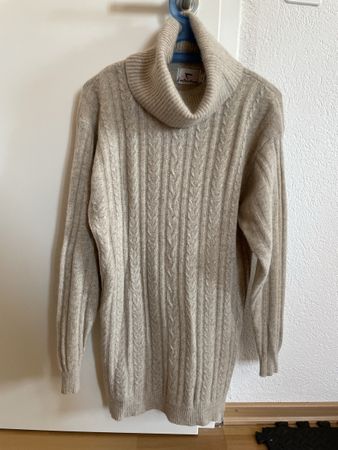 Pull col roulé Valentine Fashion beige taille M en laine