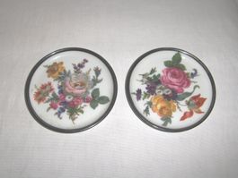 Untersetzer 2er Set Blumenmotiv Porzellan