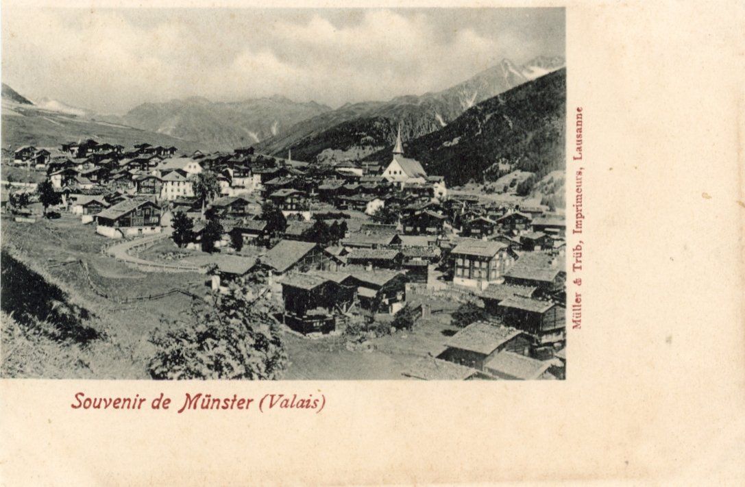 Cartoline postali: Münster   VS          ca. 1 9 0 0 – Usato da Brig venduto da Valcards54