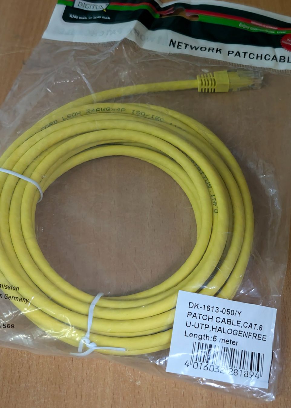 Cavi: Patchkabel Kat.6 U/UTP 5m Gelb in OVP – Usato da Stäfa venduto da Goes-Digital