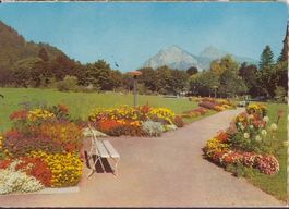Bad Ragaz, Kurpark, Blumenbeete, gelaufen 1961