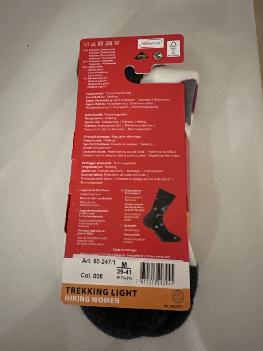 Rohner Calze: ROHNER Merino Wool Trekking Light Socken – Nuovo e nell'imballaggio originale da Dübendorf venduto da Bella1177 1