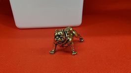 Antike Messingfigur Bulldogge, Sammlerstück, Rarität