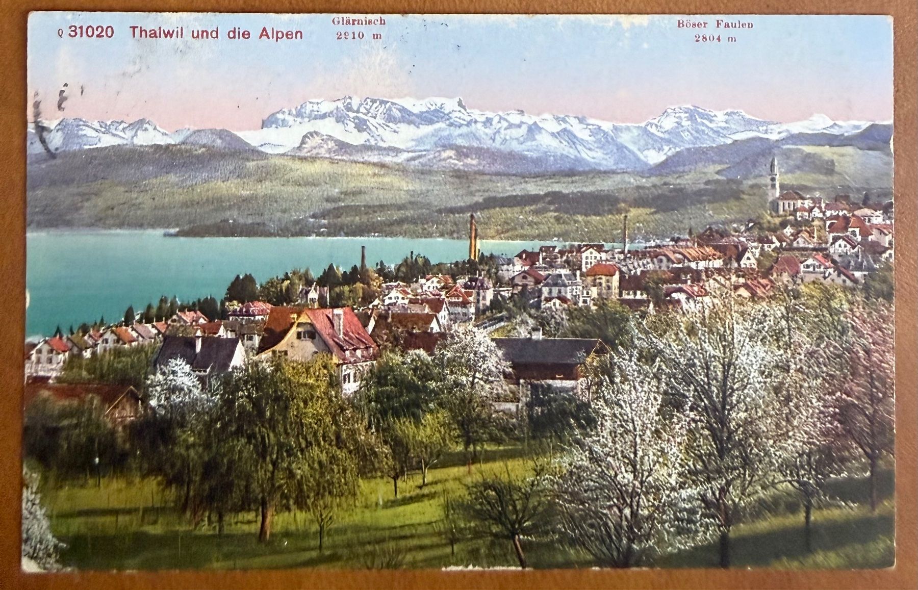 Ansichtskarten: Thalwil - Panorama 1919 – Gebraucht aus Lutry von Ediego