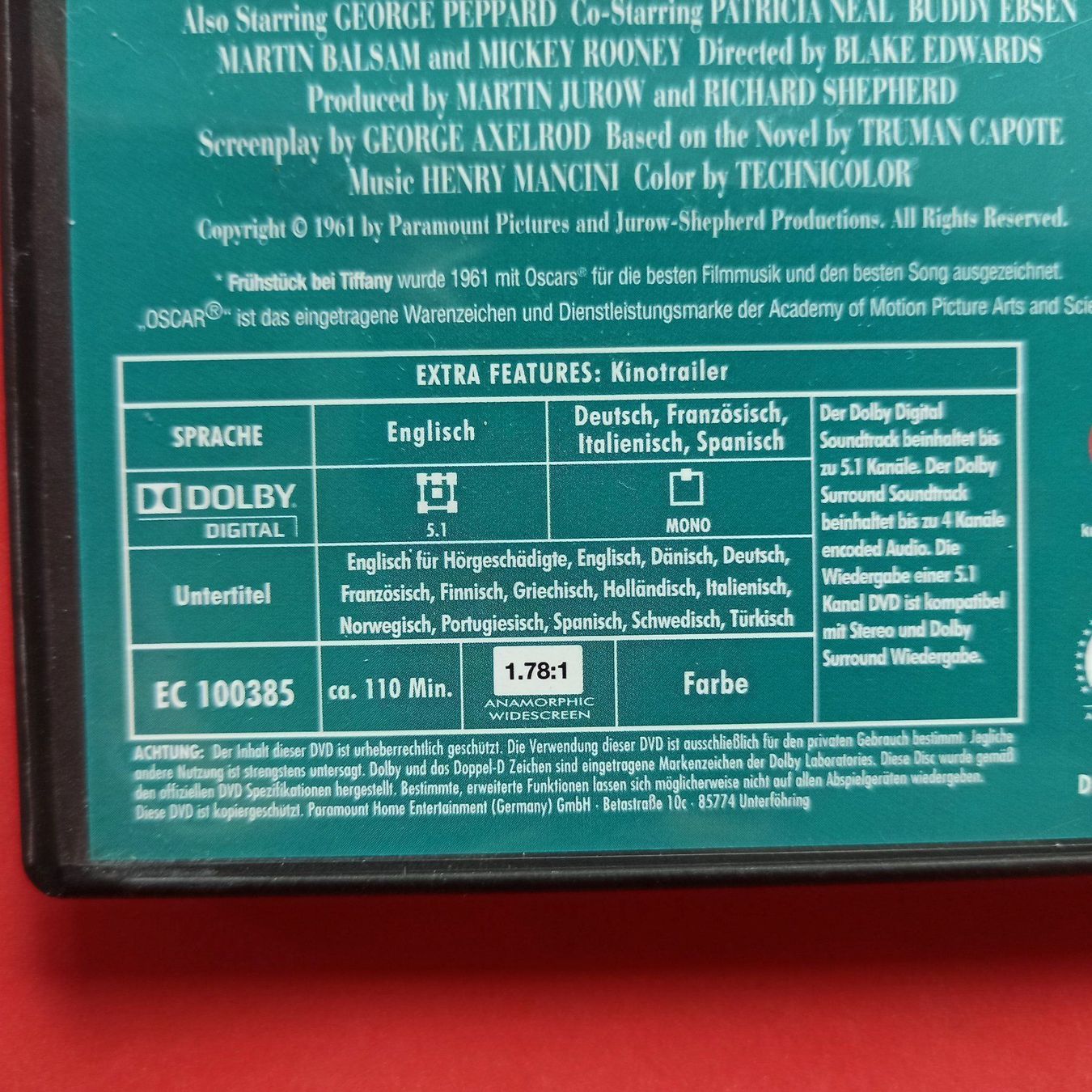 Tutti i DVDs: Frühstück bei Tiffany – Usato da Dübendorf venduto da kb86_MOVIE 2