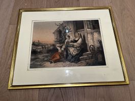 Bild/Lithografie von Gustav Bratsch, signiert, gerahmt