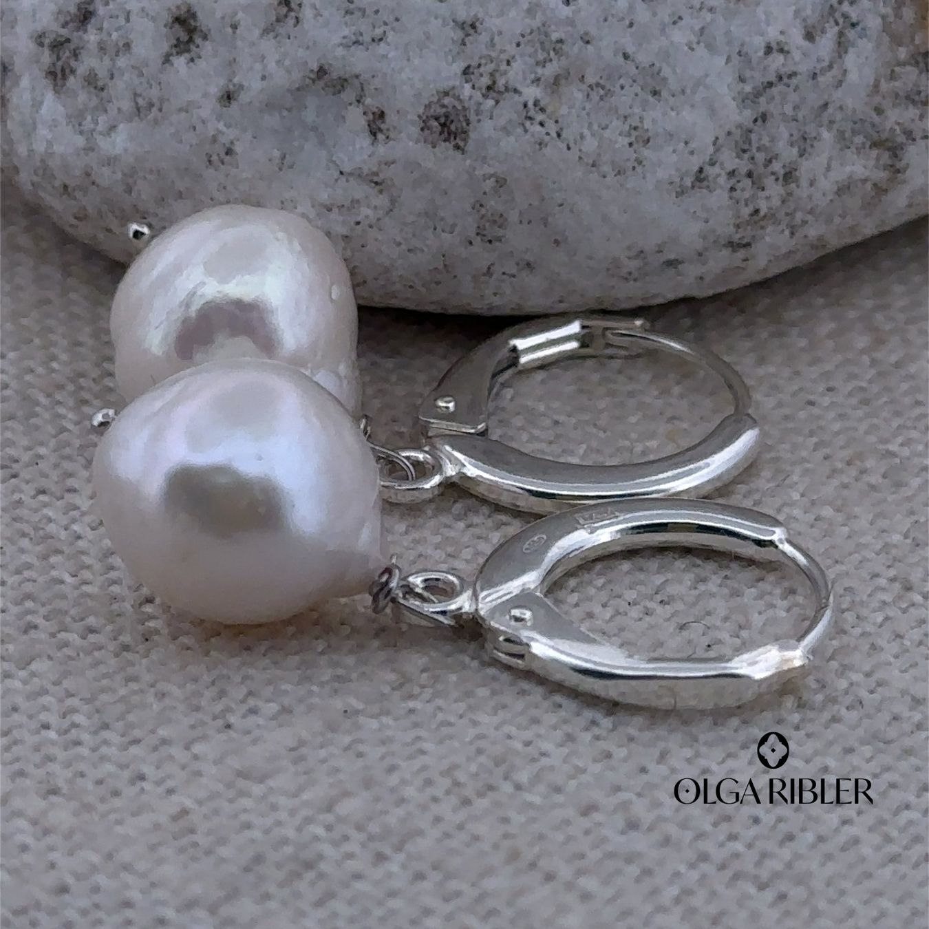 Olga Ribler Orecchini pendenti & Orecchini a lobo: Sterling Silber 925 Creolen mit Süsswasser Perlen – Nuovo (secondo la descrizione) da Luzern venduto da Schmuckoutlet 5